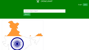 openclipart圖庫：India Map Flag With Stroke縮圖