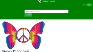openclipart圖庫：Groovy Peace Sign Butterfly 14縮圖
