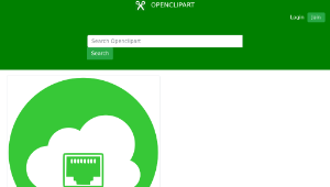 openclipart圖庫：Ethernet Connected cloud-資源代表圖