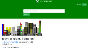 openclipart圖庫：Town at night, lights on-資源代表圖