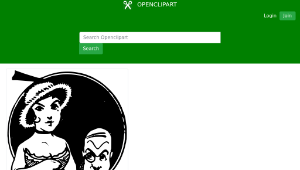 openclipart圖庫：Cute Young Lady & Old Man縮圖