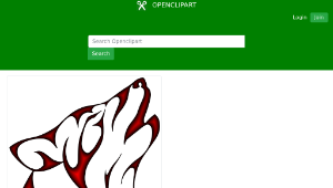 openclipart圖庫：Crimson Tribal Wolf縮圖