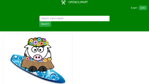 openclipart圖庫：Surfer Girl Cow-資源代表圖