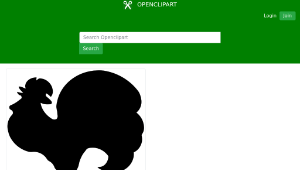 openclipart圖庫：Rooster Silhouette縮圖