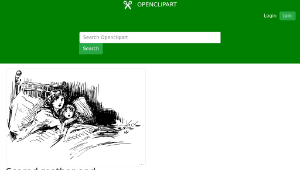 openclipart圖庫：Scared mother and child in bed