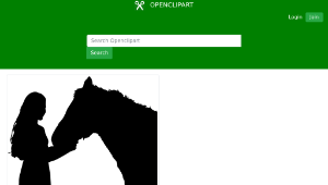 openclipart圖庫：Girl And Horse Silhouette 2縮圖