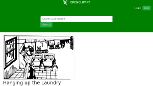 openclipart圖庫：Hanging up the Laundry