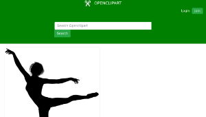 openclipart圖庫：Lithe Dancing Woman Silhouette Variation 2