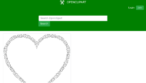 openclipart圖庫：Decorative Flourish Silhouette Heart縮圖