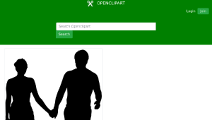 openclipart圖庫：Beach Couple Silhouette縮圖