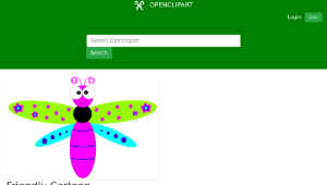 openclipart圖庫：Friendly Cartoon Dragonfly-資源代表圖
