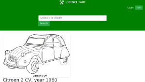 openclipart圖庫：Citroen 2 CV, year 1960-資源代表圖