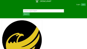 openclipart圖庫： logo-circle: libertarian eagle remix - black on yellow-資源代表圖