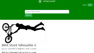 openclipart圖庫：BMX Stunt Silhouette 3