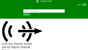 openclipart圖庫：Line Out Stereo Audio Sound Signal Output Sharp