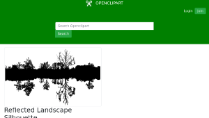 openclipart圖庫：Reflected Landscape Silhouette縮圖