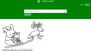 openclipart圖庫：Santa Bunny Coloring Page-資源代表圖