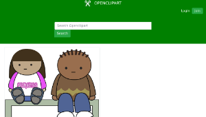 openclipart圖庫：Sitting on a bench縮圖