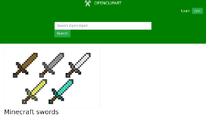 openclipart圖庫：Minecraft swords