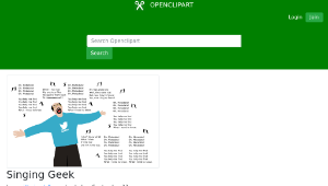 openclipart圖庫：Singing Geek