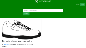 openclipart圖庫：Tennis shoe monocolor縮圖