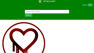 openclipart圖庫：Simple Heart Bleed Sticker Type Patch