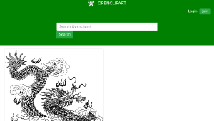 openclipart圖庫：Asian Dragon Line Art 2縮圖