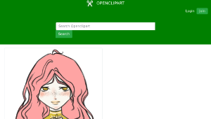 openclipart圖庫：Sad Girl Holding A Flower縮圖