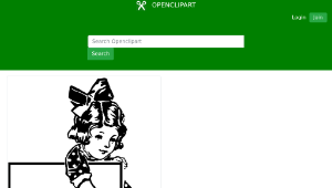 openclipart圖庫：little girl with a sign