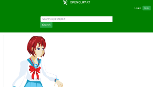 openclipart圖庫：Anime School Girl-資源代表圖
