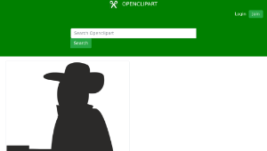 openclipart圖庫：Robber with gun silhouette-資源代表圖