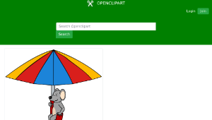 openclipart圖庫：Mouse on umbrella