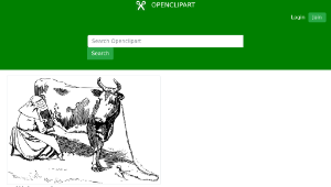 openclipart圖庫：Milking the cow