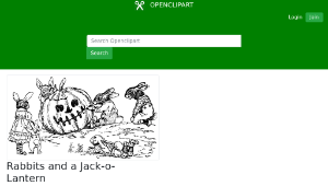 openclipart圖庫：Rabbits and a Jack-o-Lantern