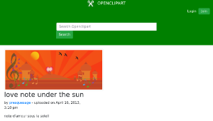 openclipart圖庫：love note under the sun