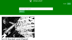 openclipart圖庫：Sci Fi Rocket and Planet