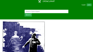 openclipart圖庫：Three Men and a Ghost縮圖