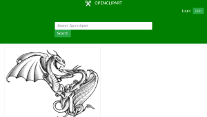 openclipart圖庫：Two Dragons Engaged In Battle縮圖