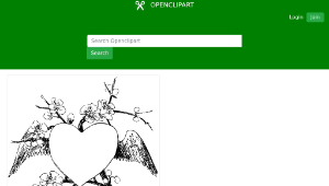openclipart圖庫：Winged heart frame