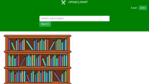 openclipart圖庫：Bookshelf with Books縮圖