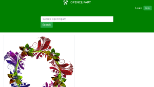 openclipart圖庫：Colorful Floral Wreath縮圖