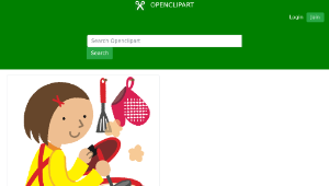 openclipart圖庫：Woman Cooking (#1)