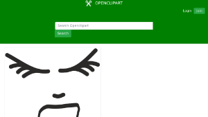 openclipart圖庫：Screaming face line drawing