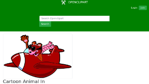 openclipart圖庫：Cartoon Animal In Airplane-資源代表圖