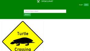 openclipart圖庫：Caution - Turtle Crossing