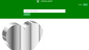 openclipart圖庫：3D Heart Of Stainless Steel