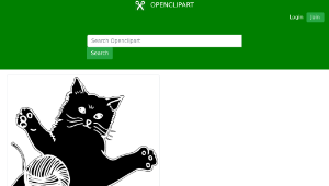 openclipart圖庫：Cat Playing With Ball Of Yarn Silhouette-資源代表圖