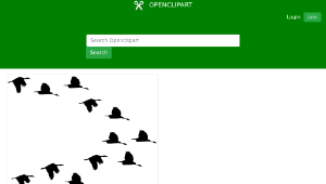 openclipart圖庫：Flock Of Ducks Flying Silhouette