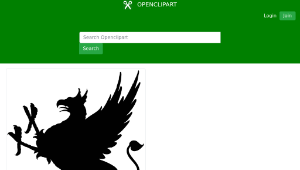 openclipart圖庫：Vintage Griffin Silhouette