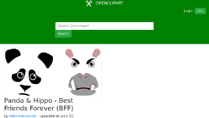 openclipart圖庫：Panda & Hippo - Best Friends Forever (BFF)-資源代表圖